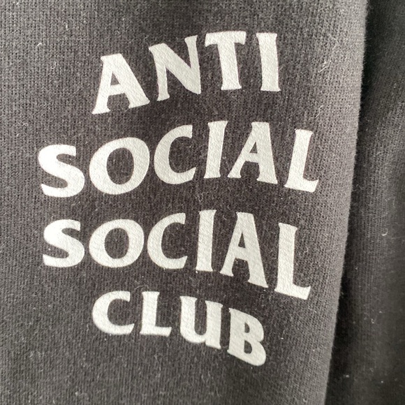 Anti social social club Men’s black hoodie white text - size large - Picture 4 of 7